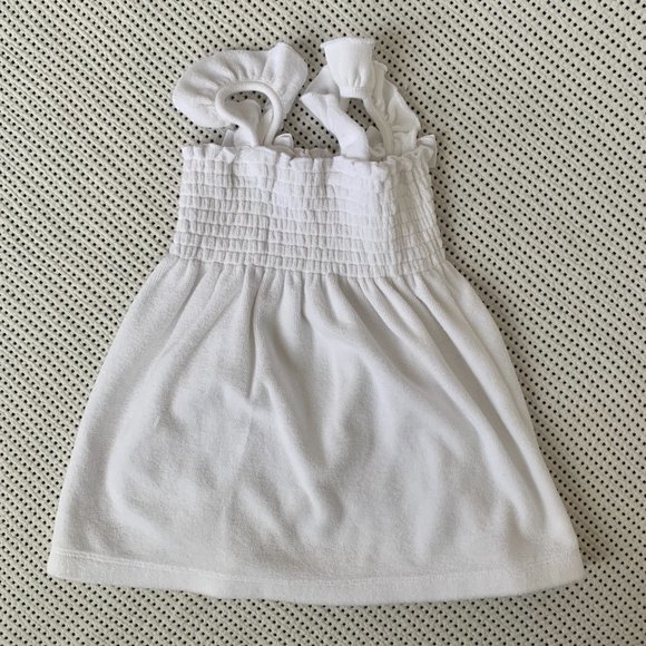 Janie and Jack White Smocked Terry Cloth Towelling Beach Dress - Picture 6 of 6